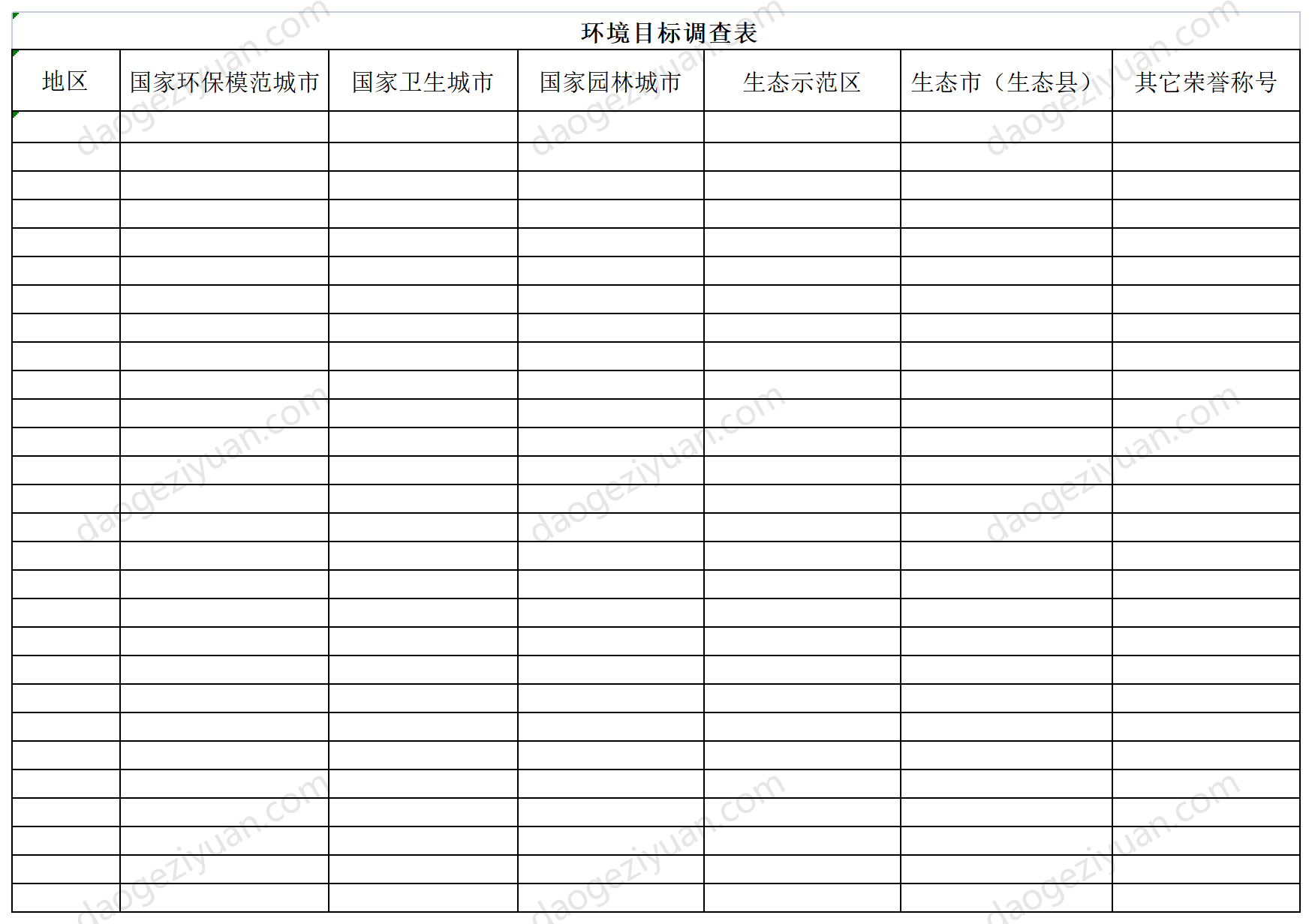 Environmental Target Questionnaire.xls