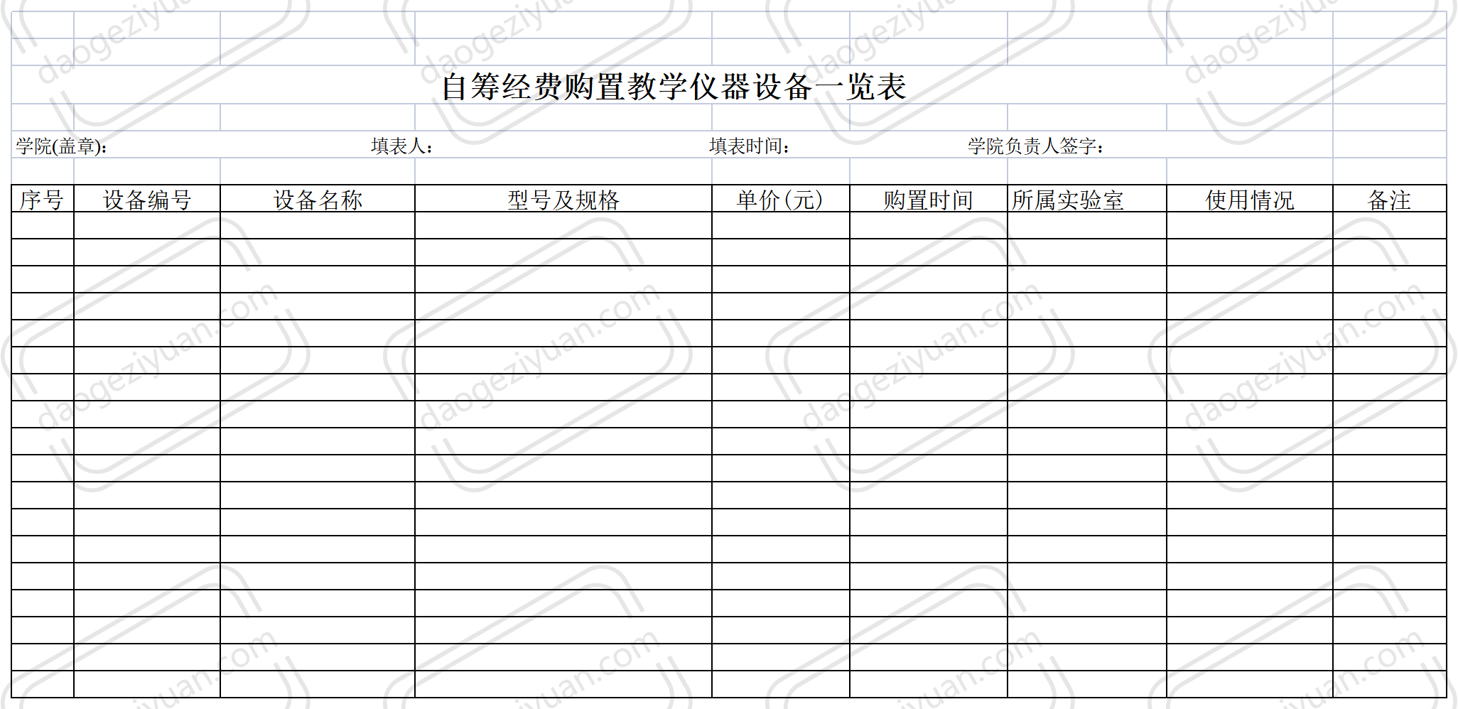 List of teaching equipment purchased by self-raised funds.xls