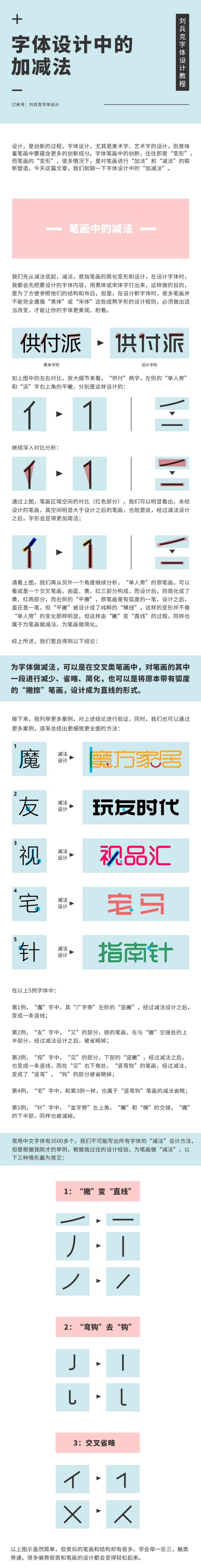 Detailed analysis of addition and subtraction skills in Chinese font design