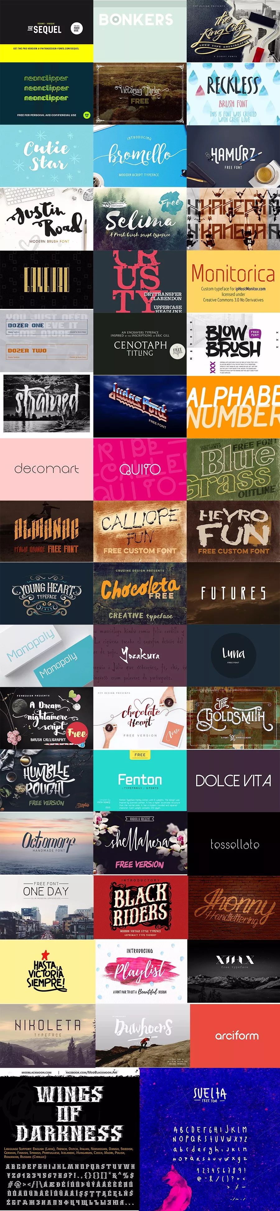 100 English Font Collection Download 100Fonts