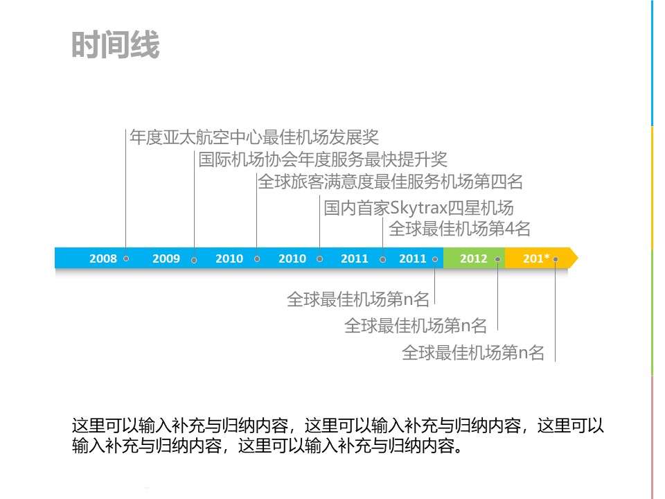 Events timeline PPT template material