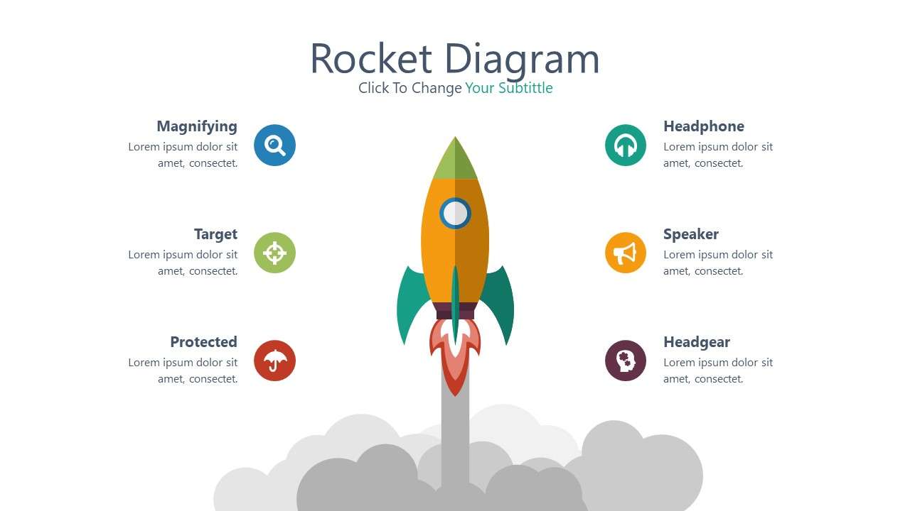 Rocket launch project list PPT graphics