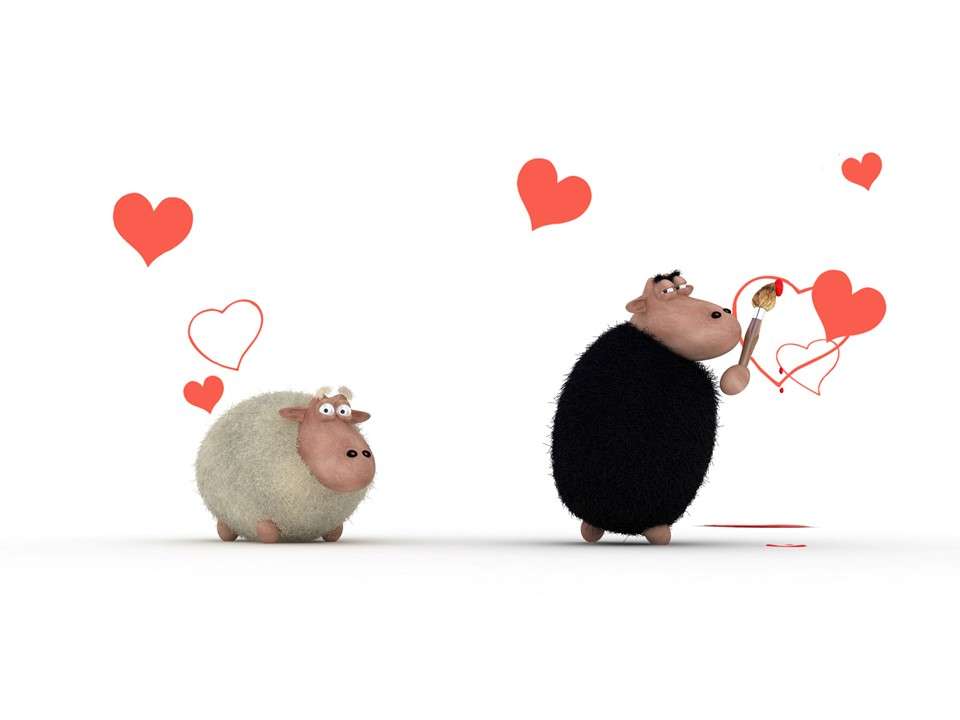 Sheep in love slideshow background image