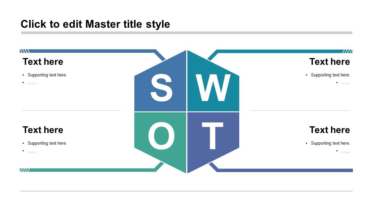 簡潔商務SWOT圖形PPT素材