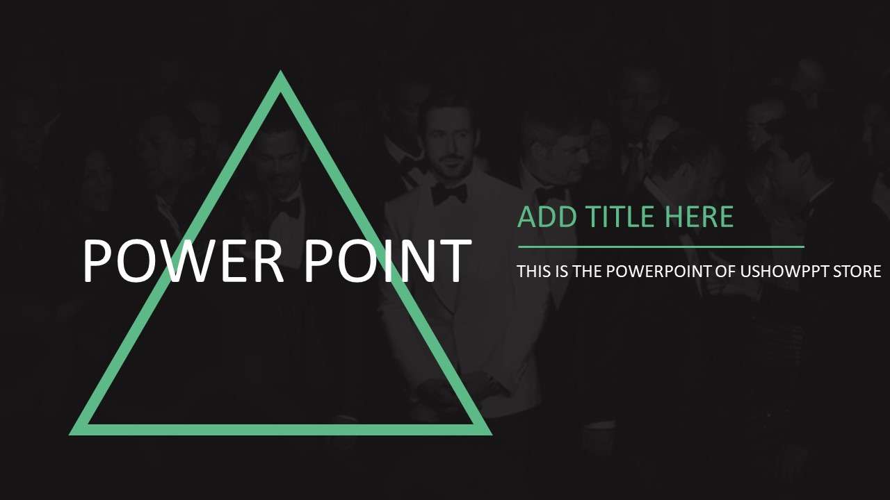 Black and green simple geometric figure PPT template