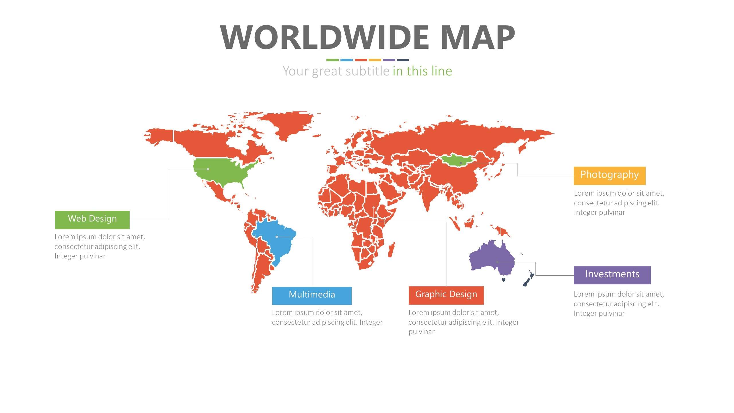 矢量可編輯世界地圖PPT素材