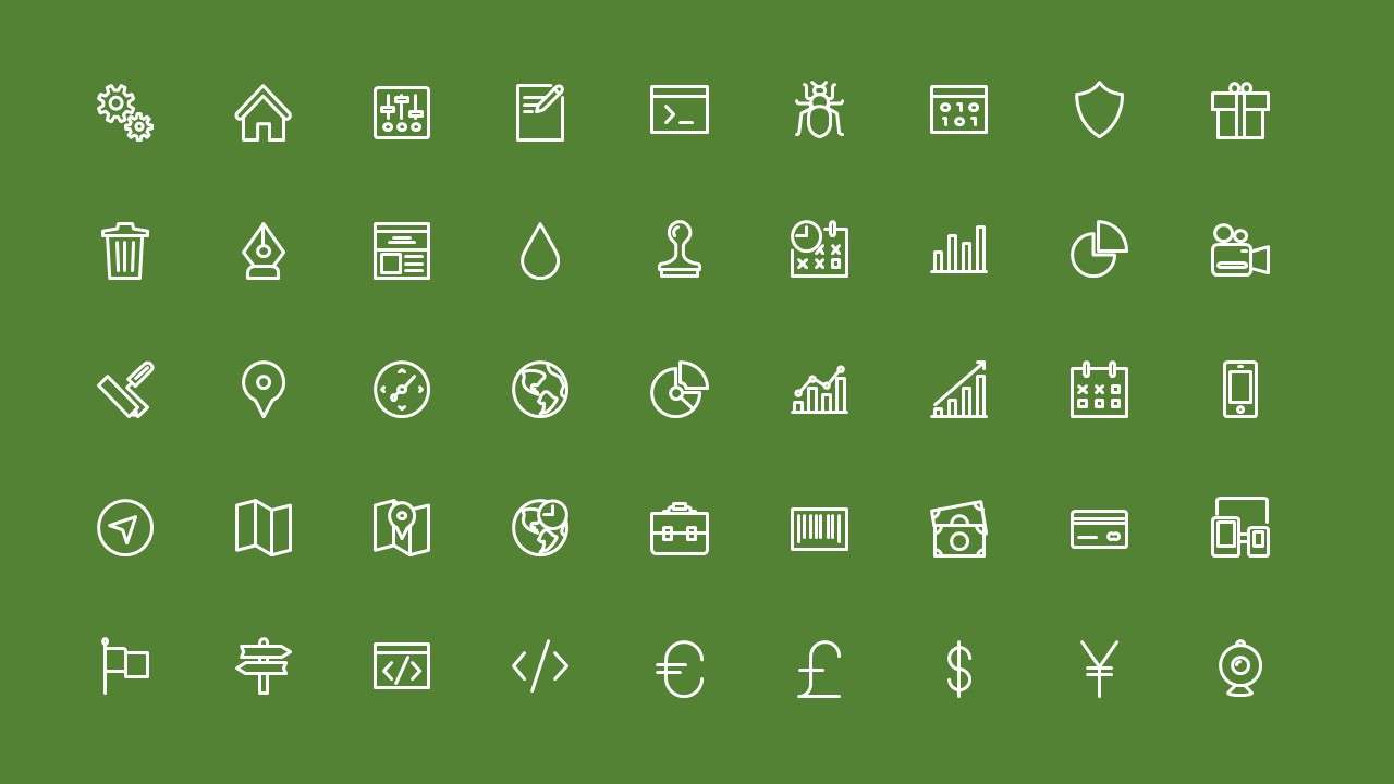 200 colorful flat PPT small icons