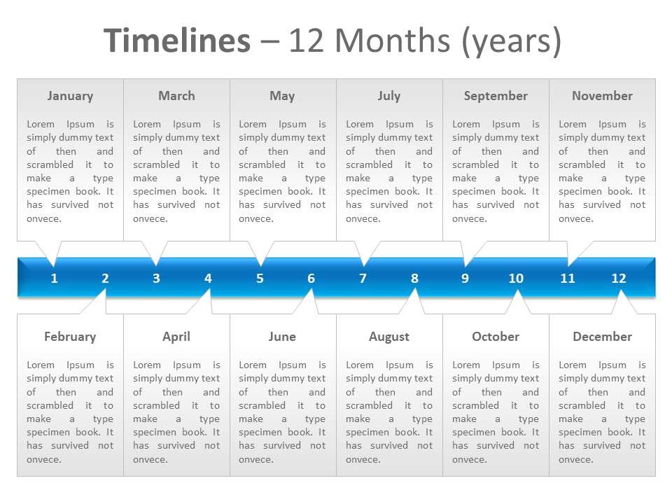 December timeline PPT template for the whole year