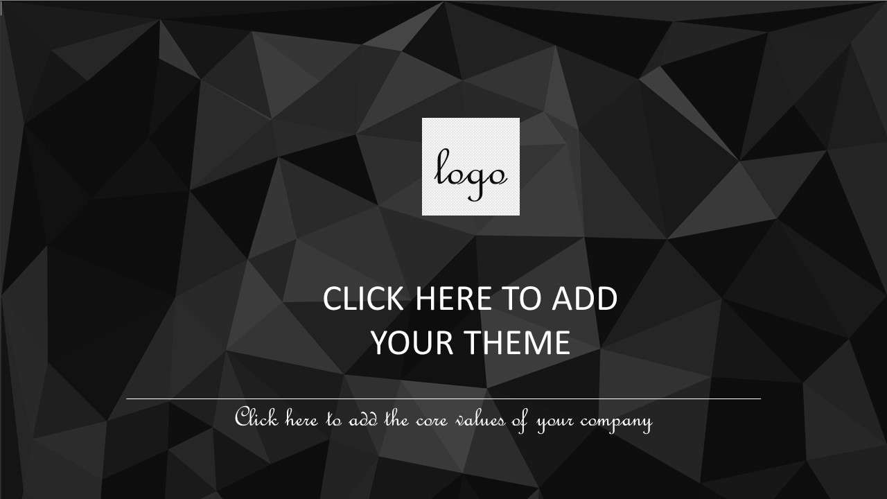 Black low polygon background general PPT template