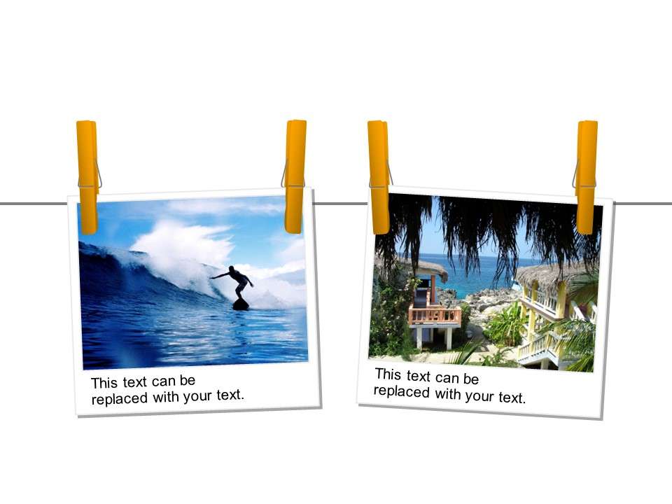 Travel photo display PPT template