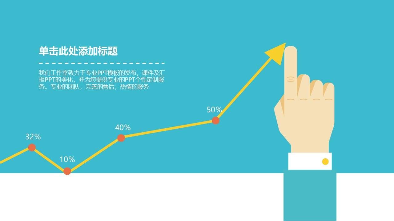 Creative gesture PPT line chart template