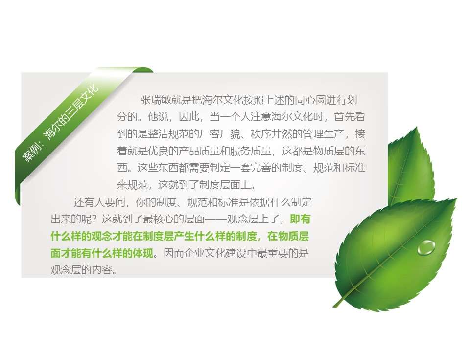 Green leaf decoration text box PPT material