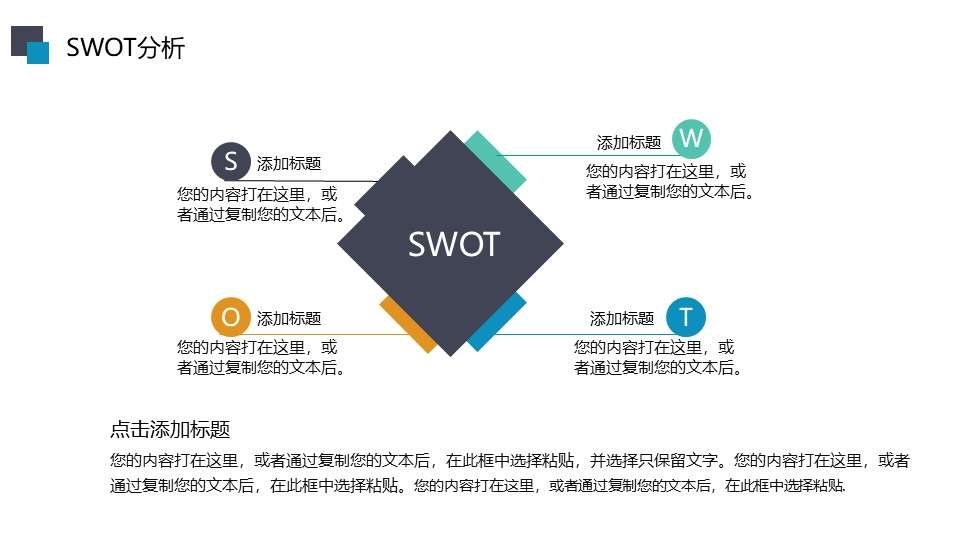 大方實用SWOT分析PPT素材