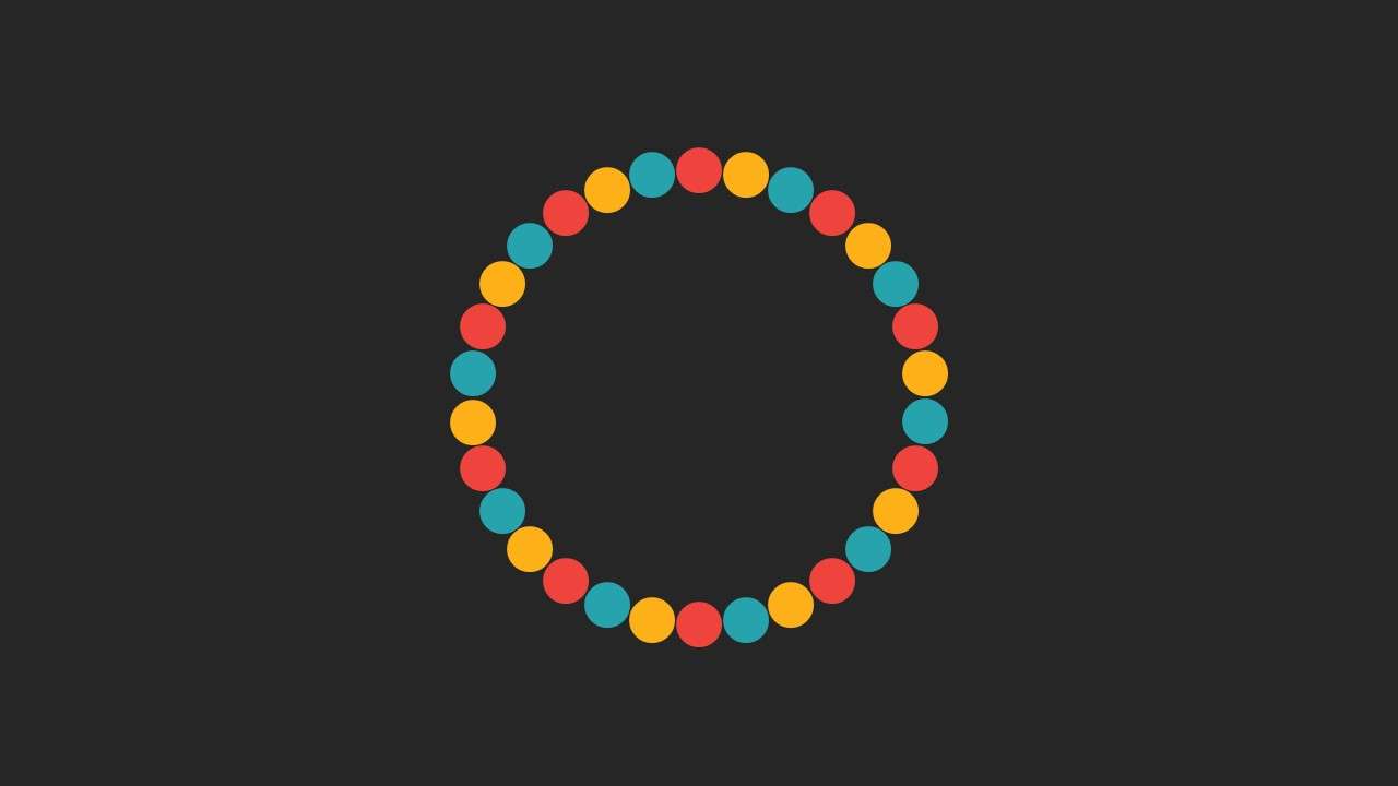 Dynamic rotating color dot PPT animation