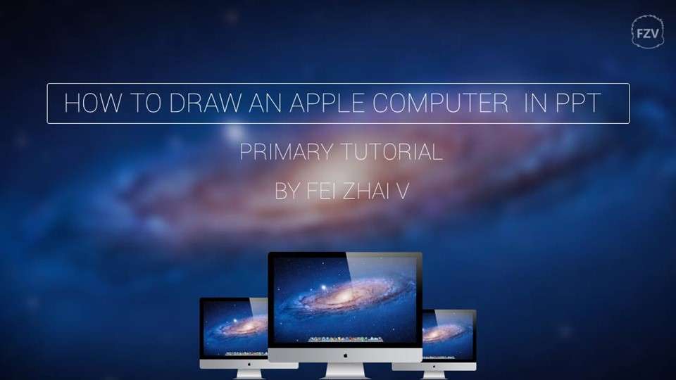 Drawing Apple computer tutorials with PPT
