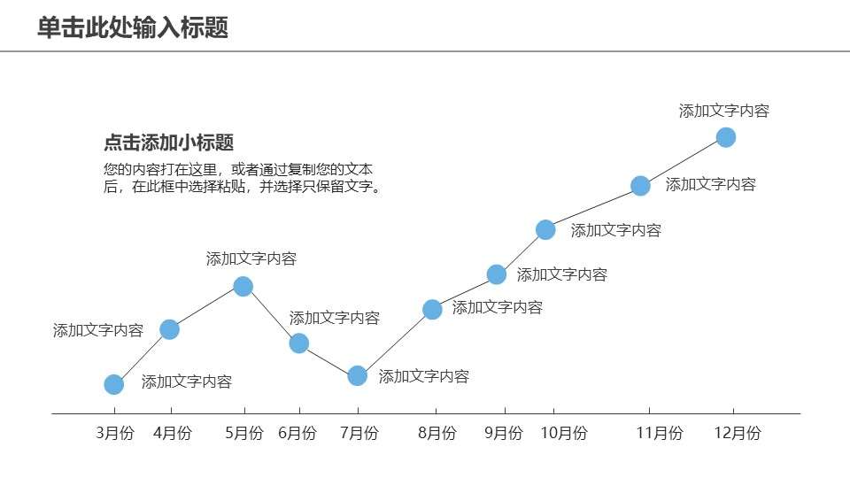 月份数据统计折线图PPT模板