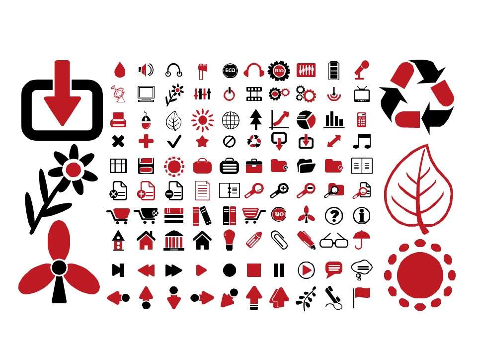 Small red and black office life PPT icon material
