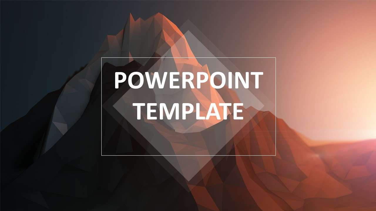 Creative low-face art mountain general PPT template