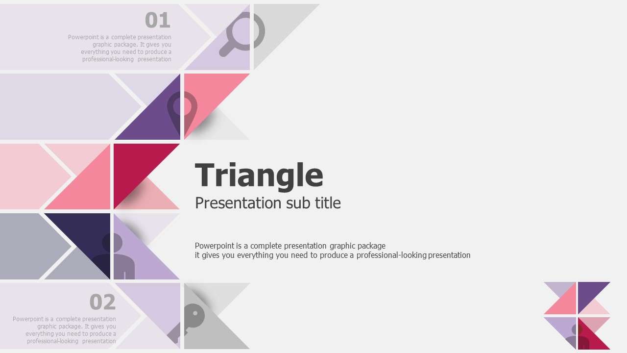 創意三角形主題設計PPT模板