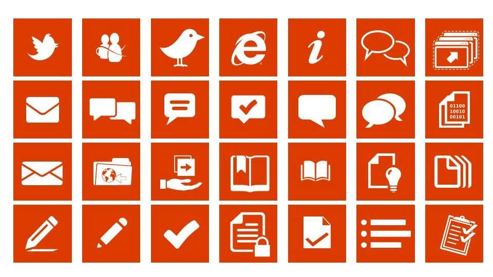 Flat commonly used PPT small icon material
