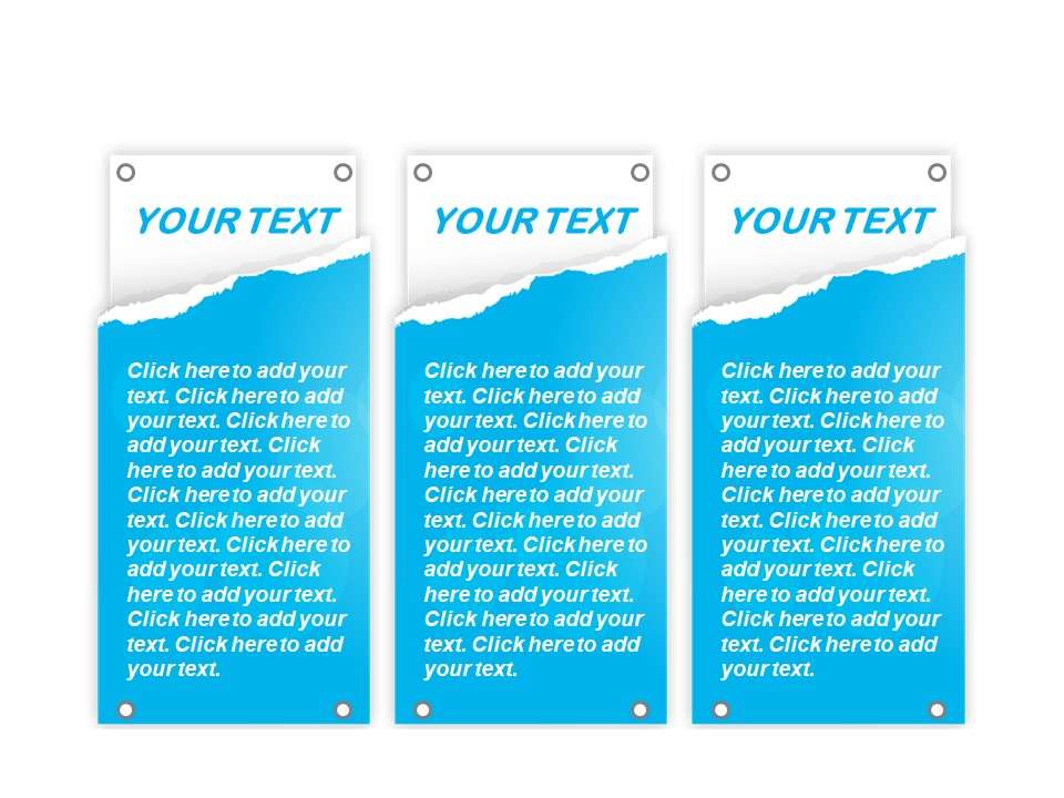 撕纸效果三项并列PPT文本框
