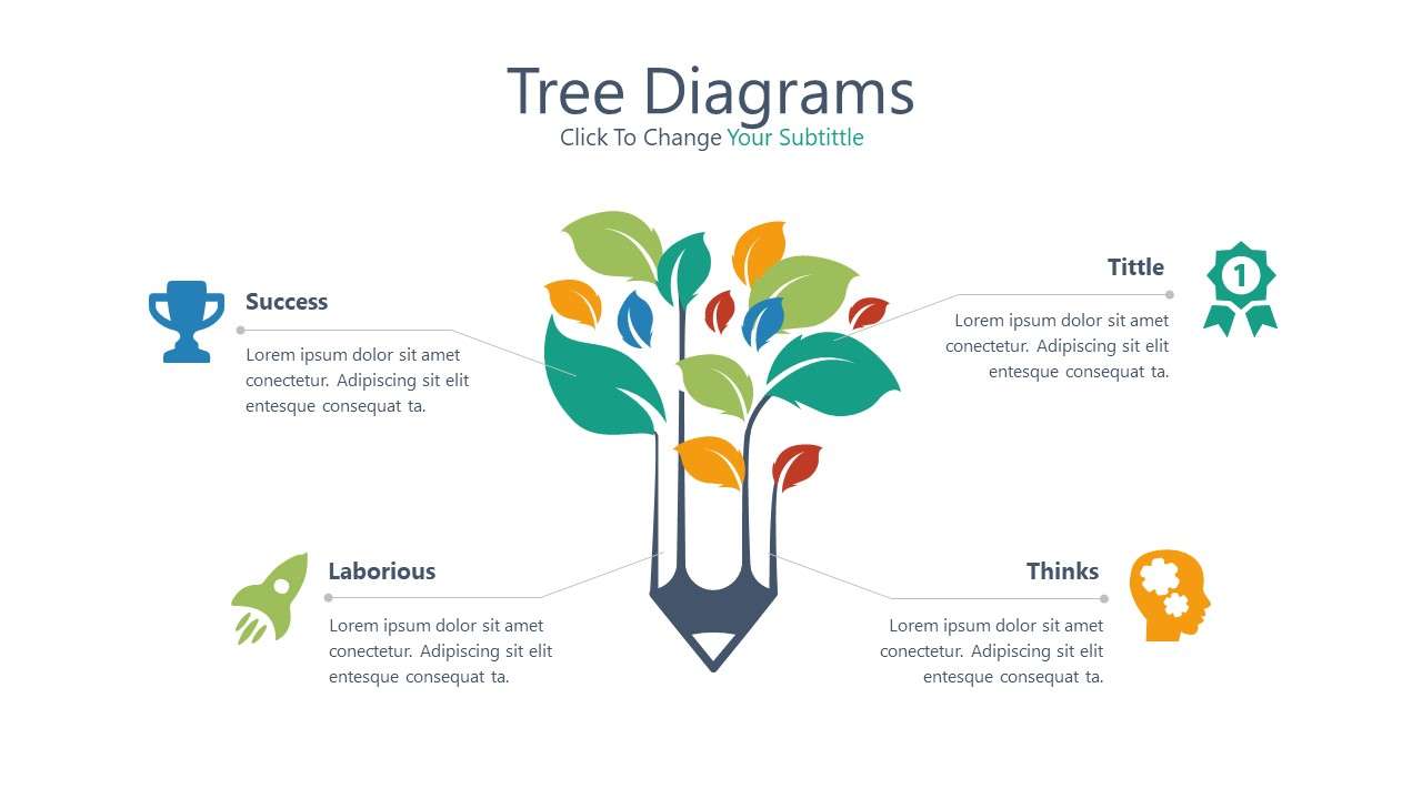 Pencil tree PPT graphic material