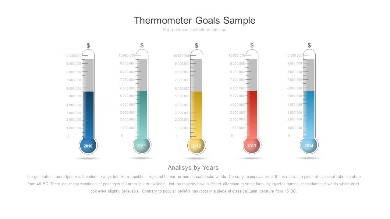Creative thermometer-shaped PPT column chart