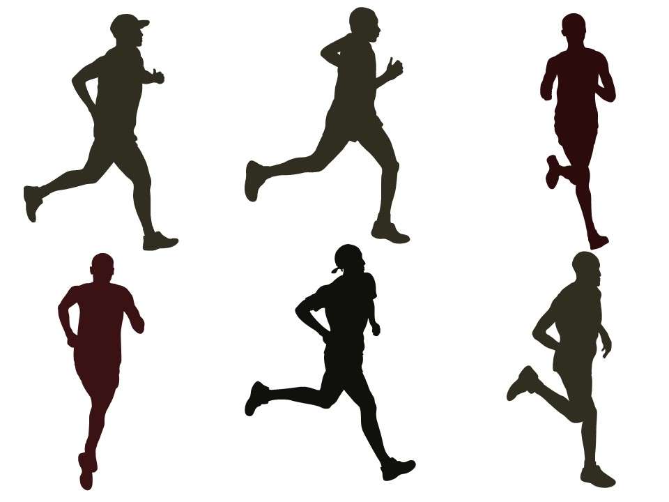 Running running sports silhouette PPT material