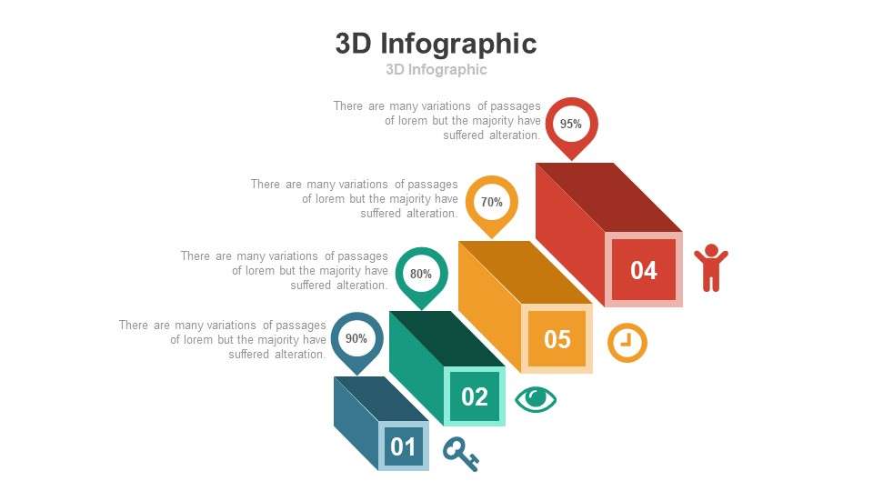 3D three-dimensional stairs PPT graphic material