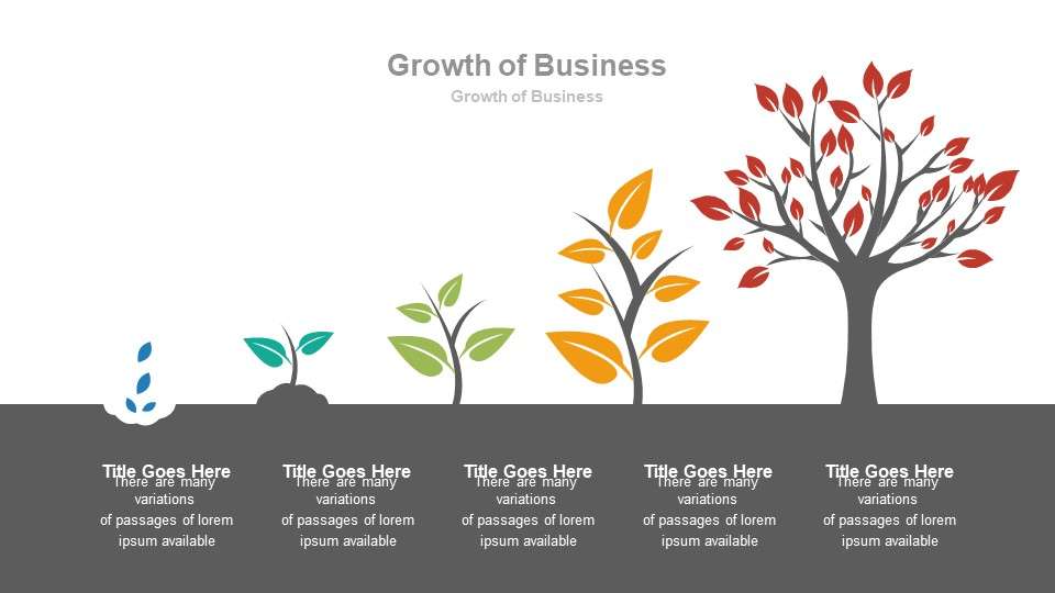 Develop, grow and grow progressively PPT graphics