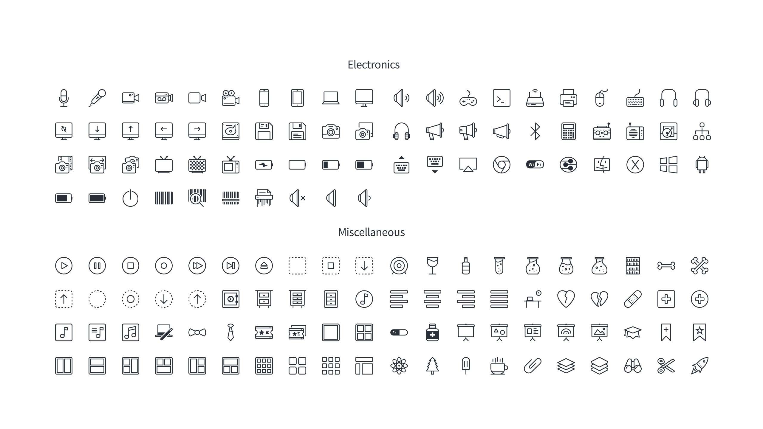 A set of exquisite linear editable PPT small icons