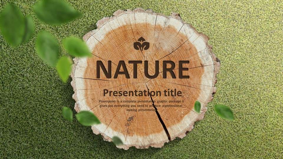Fresh and natural grass pile PPT template