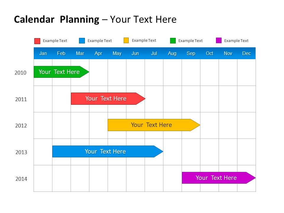 Colorful project schedule PPT template