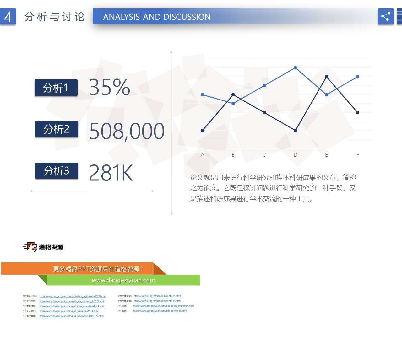 简洁线形数据分析PPT模板