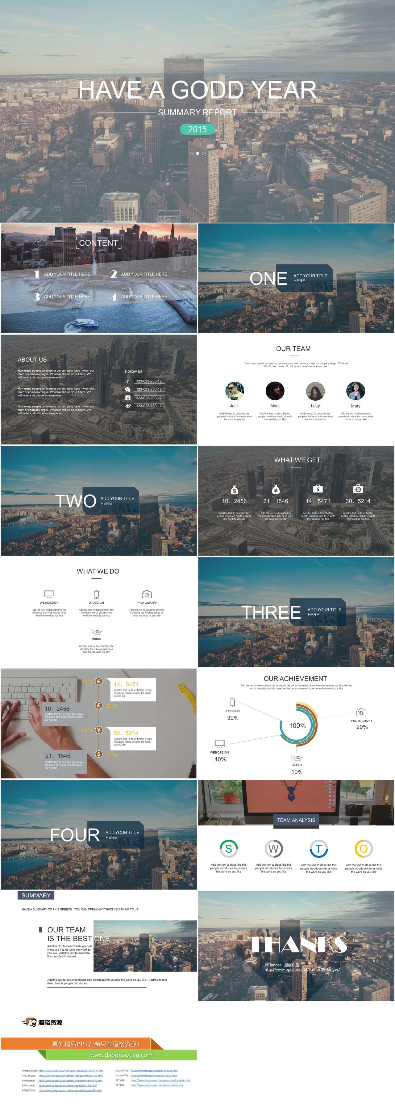 全图型高大上商务ppt模板