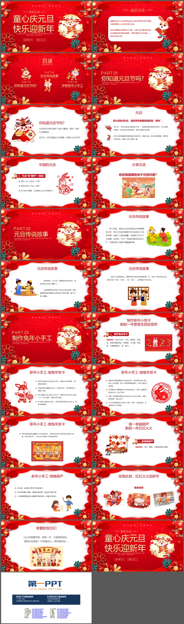 “童心庆元旦，快乐迎新年”幼儿园兔年元旦活动策划PPT模板（2）