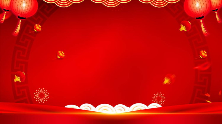 Red festive New Year theme PPT background picture free download