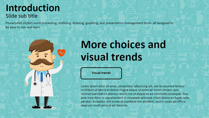 卡通医生医学医疗主题PPT模板（14）