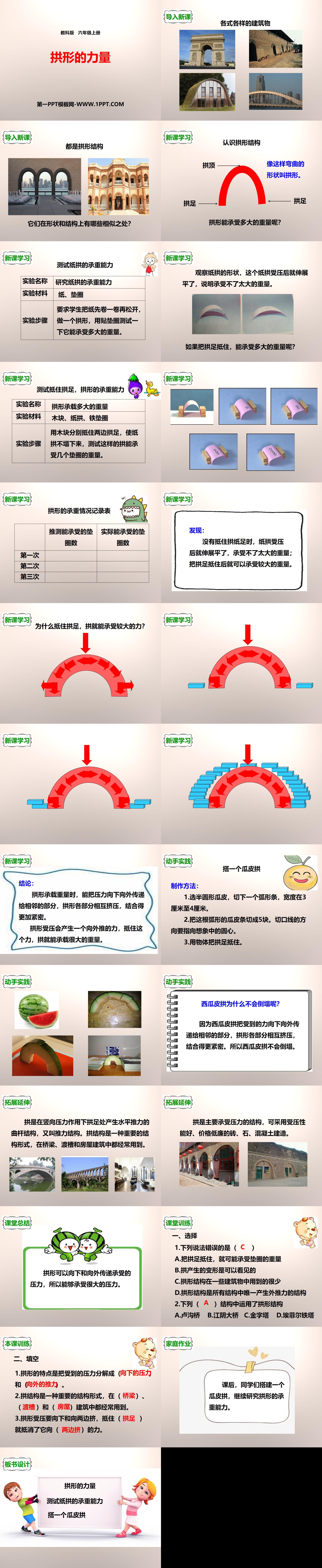 《拱形的力量》形状与结构PPT下载
（2）