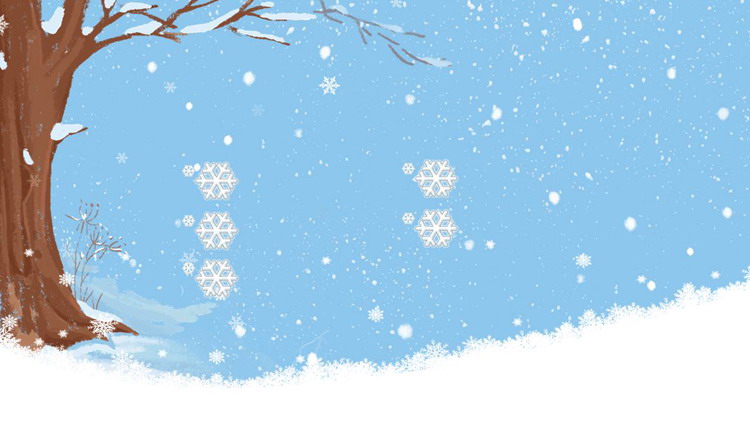 Four cartoon winter snow scenes PPT background pictures