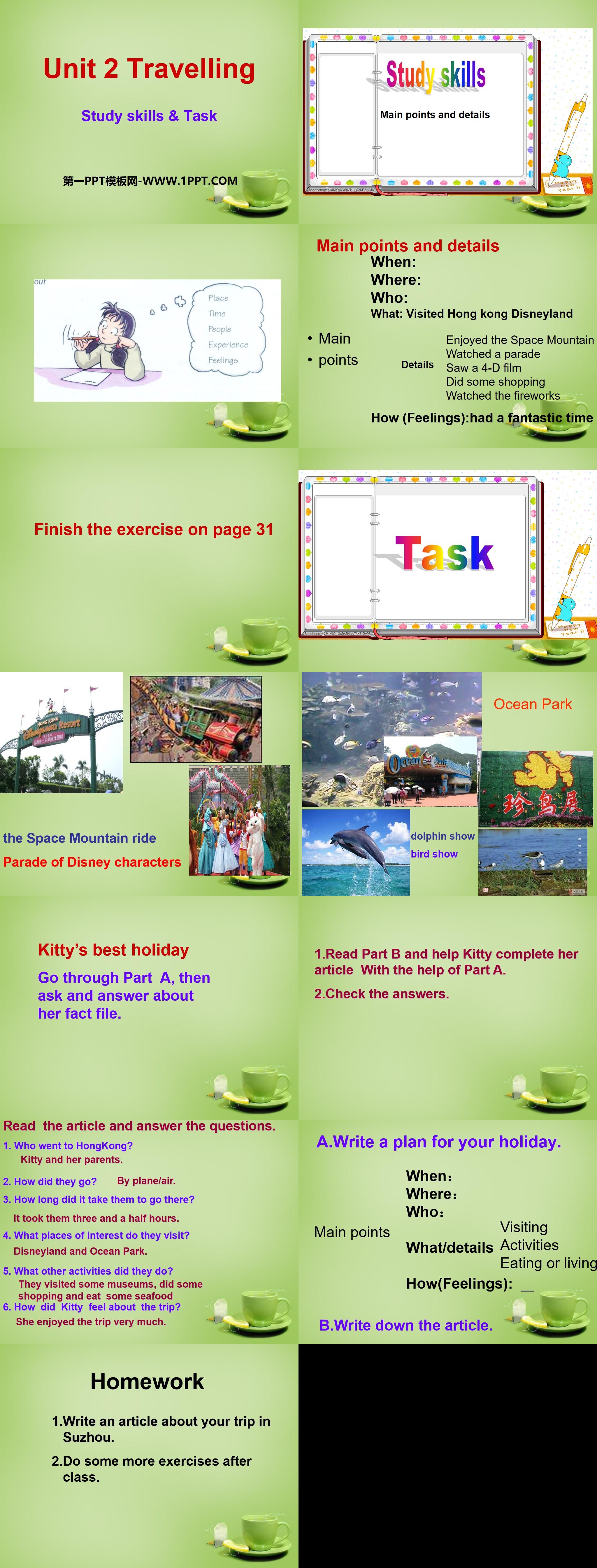《Travelling》Study skills&TaskPPT
（2）
