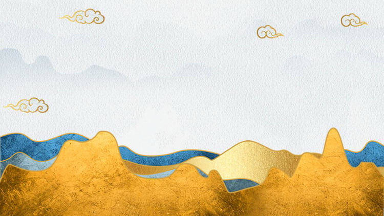六张金色古典中国风PPT背景图片（6）