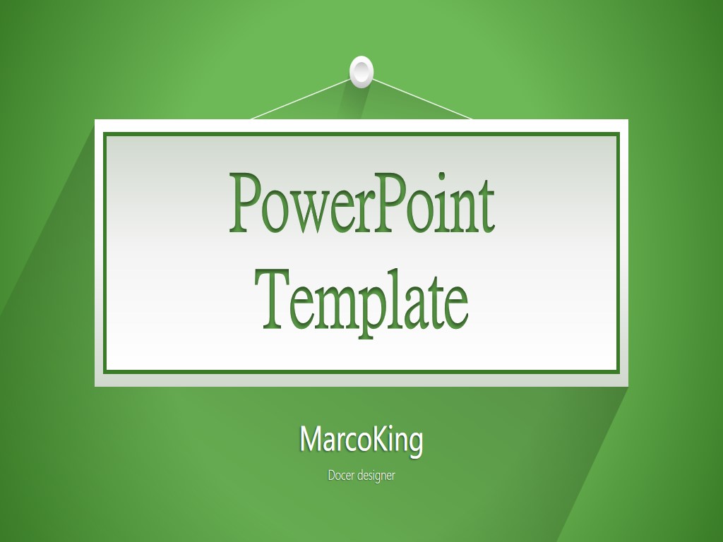 Simple PPT template with green shadow effect free download
