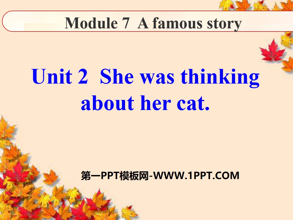 《She was thinking about her cat》A famous story PPT課件2