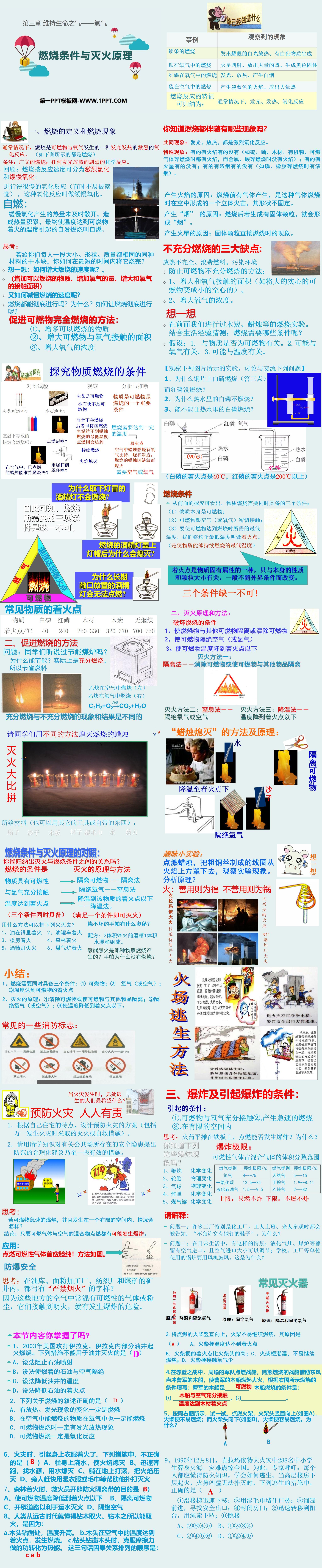 《燃烧条件与灭火原理》维持生命之气—氧气PPT课件2
（2）