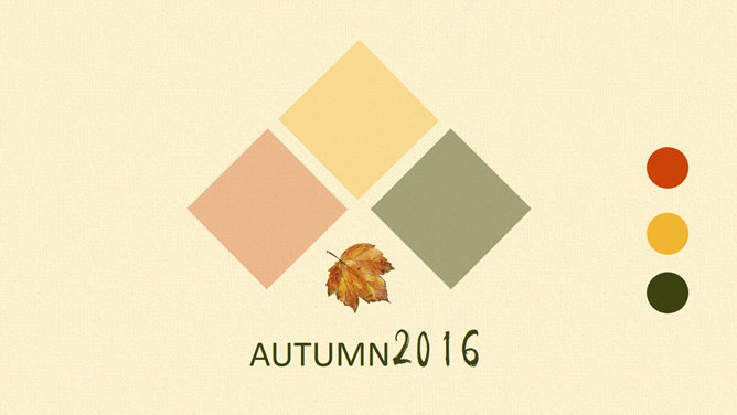 Cloth pattern background autumn deciduous leaves PPT template