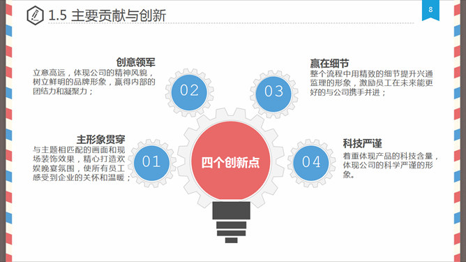 创意信件毕业设计答辩PPT模板（8）