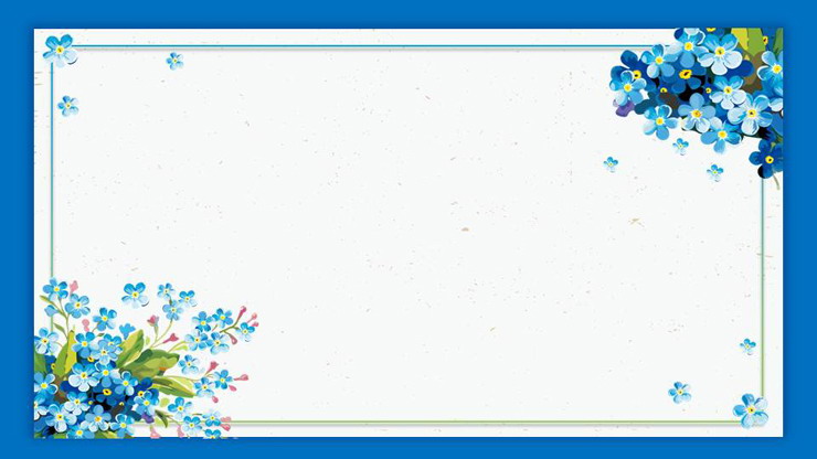 Blue watercolor flower PPT background picture