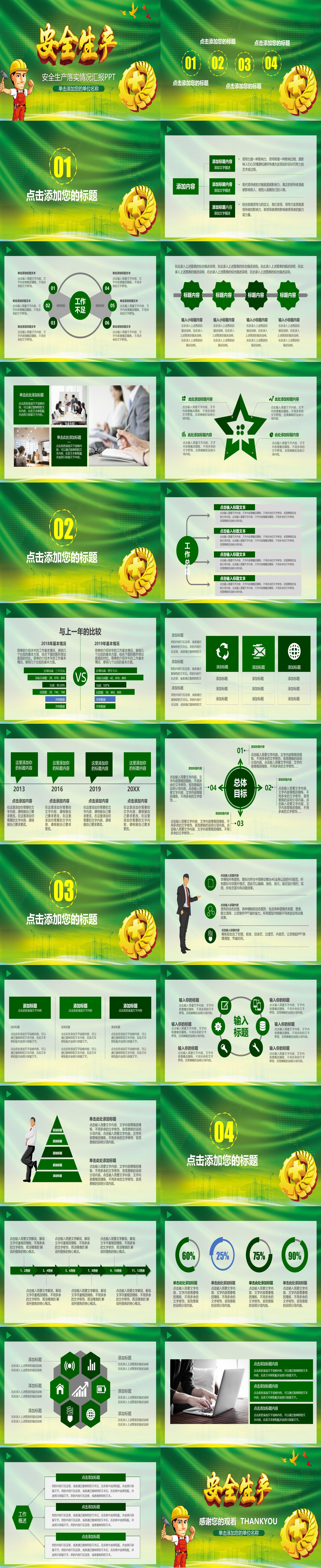 绿色卡通企业安全生产管理培训PPT模板（2）