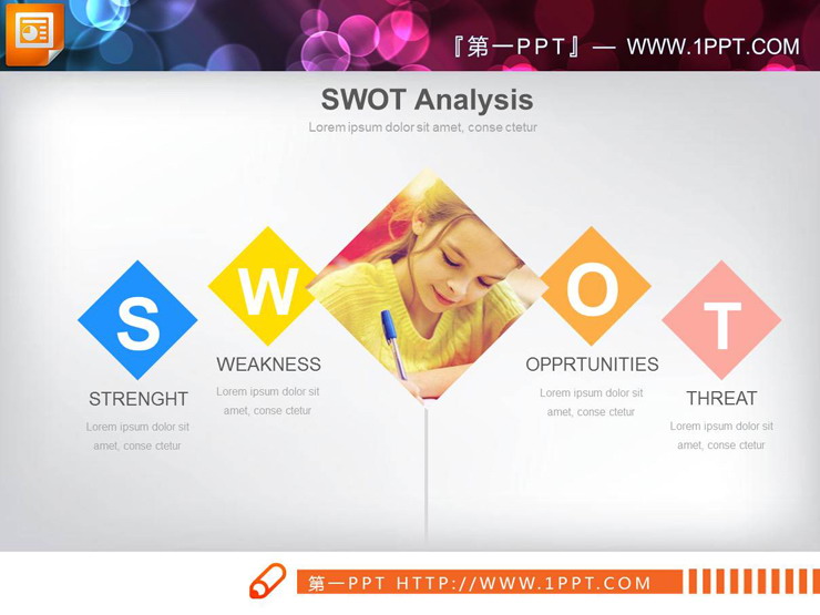 带图片说明的SWOT分析PPT图表（5）